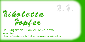 nikoletta hopfer business card